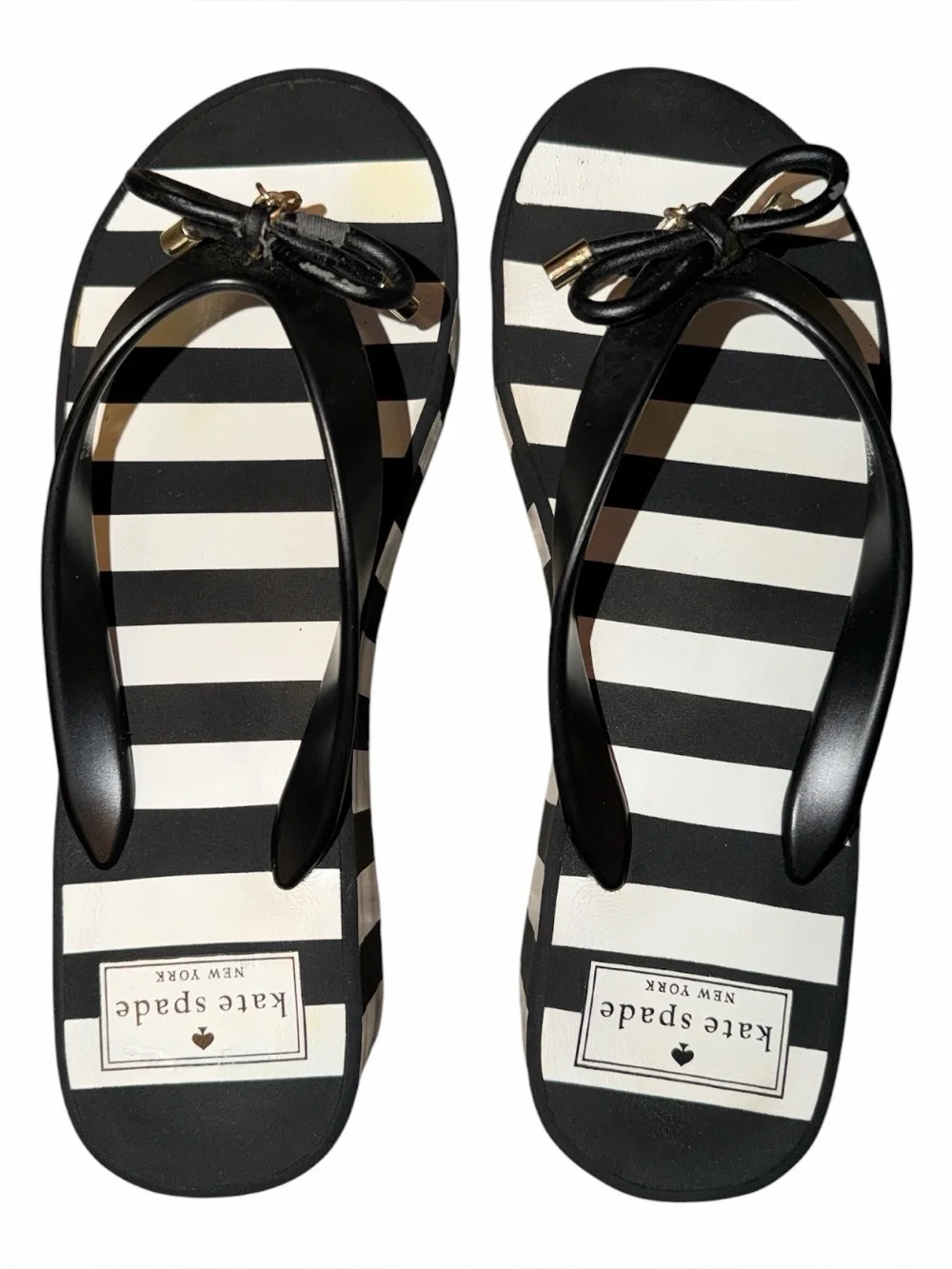 Kate Spade Wedge Thong Sandals Platform Women’s Size 7 Preppy Nautical Chic